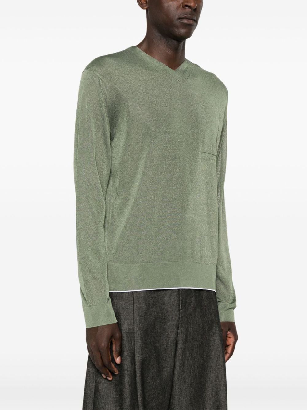 Shop Jacquemus La Maille Paseo Knitted Jumper In Green