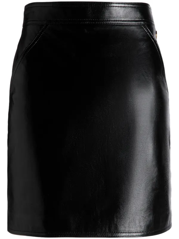 High waisted skirt leather best sale