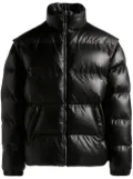 Bally funnel-neck padded leather jacket - Black