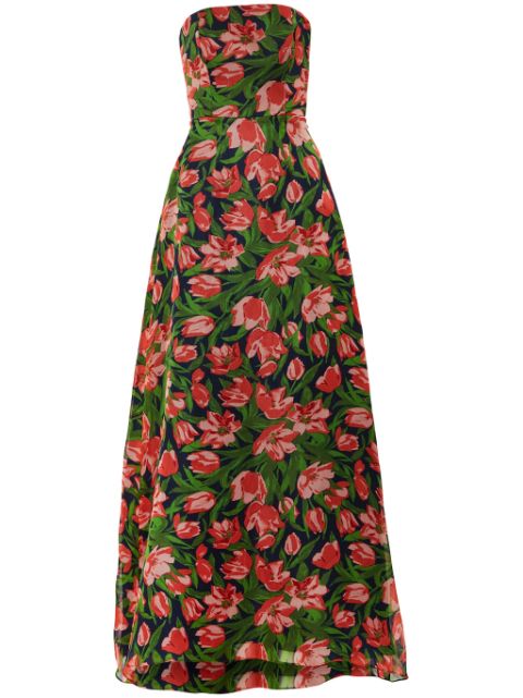 Carolina Herrera tulip-print silk-organza gown Women