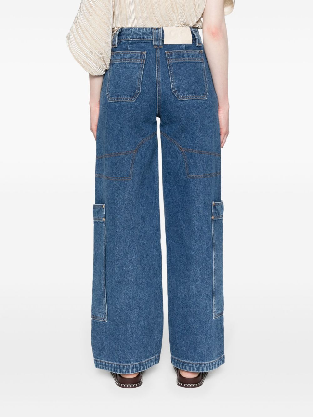 Shop Cult Gaia Wynn High-rise Wide-leg Jeans In Blue