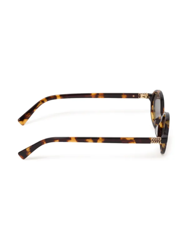 Miu Miu Eyewear Regard oval-frame Sunglasses | Grey | FARFETCH
