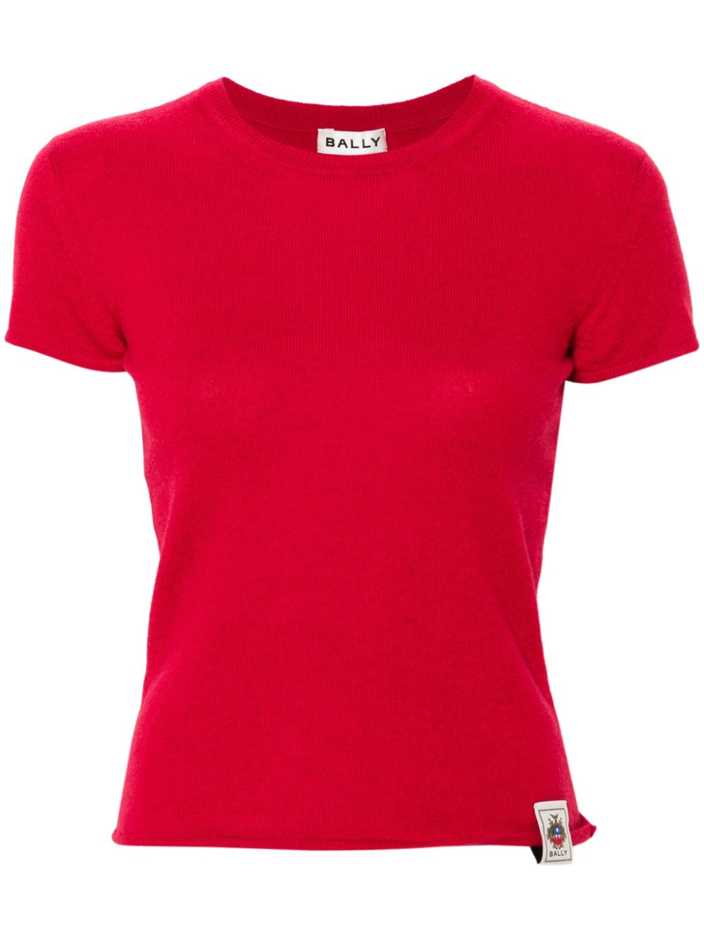 Bally logo-patch cashmere T-shirt - Red