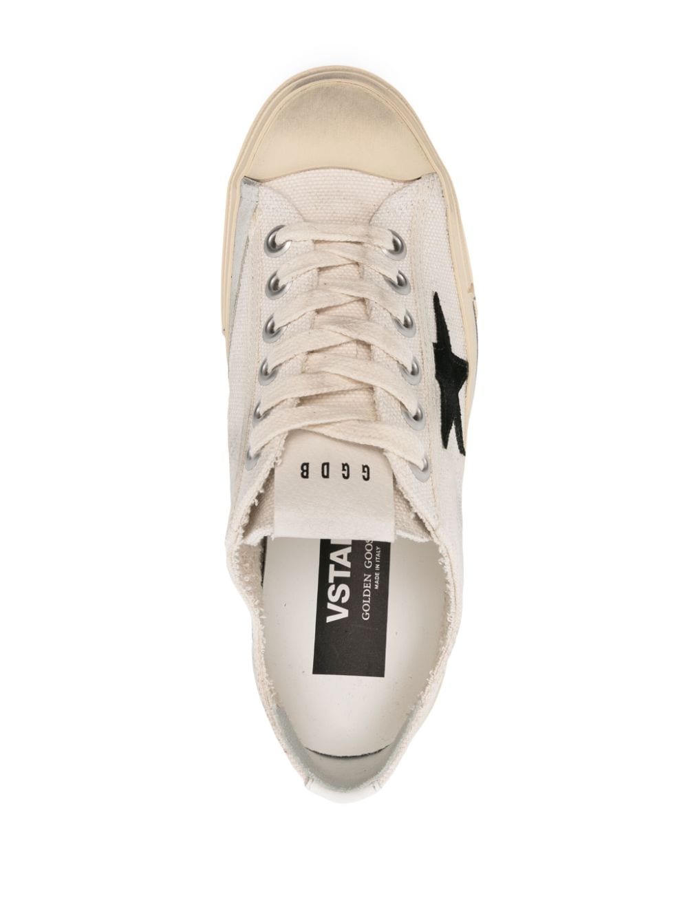 Shop Golden Goose Star-patch Canvas Sneakers In White