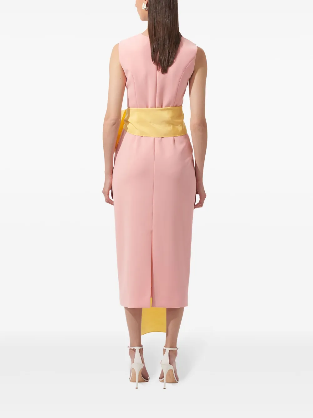 Carolina Herrera Midi-jurk met ceintuur Roze