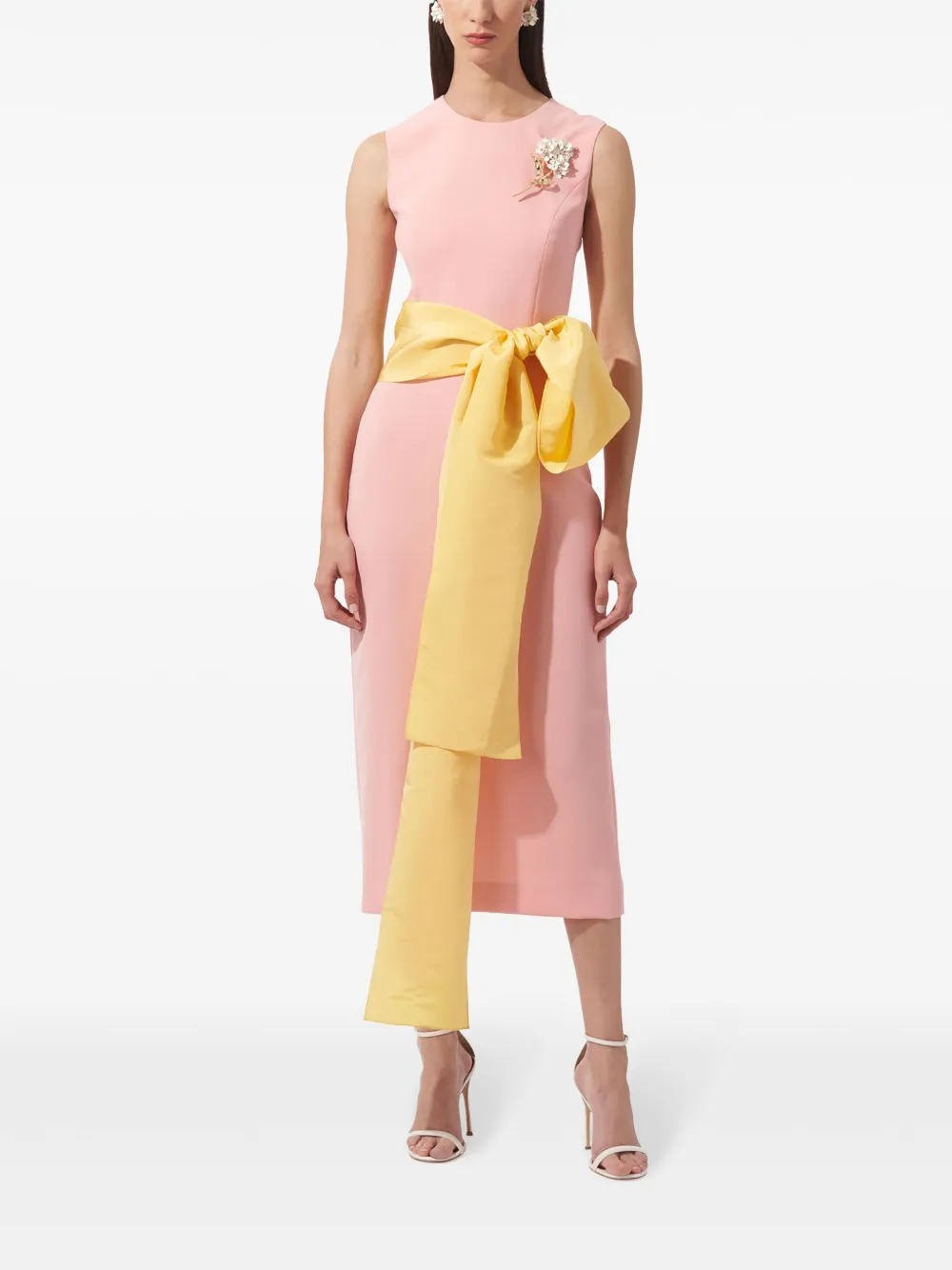 Carolina Herrera Midi-jurk met ceintuur - Roze