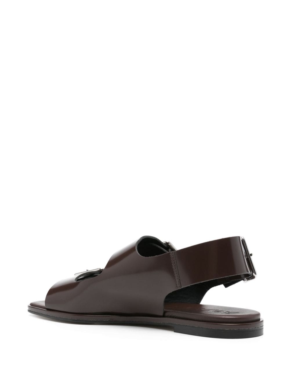 Shop Aeyde Tekla Buckled Leather Sandals In Brown