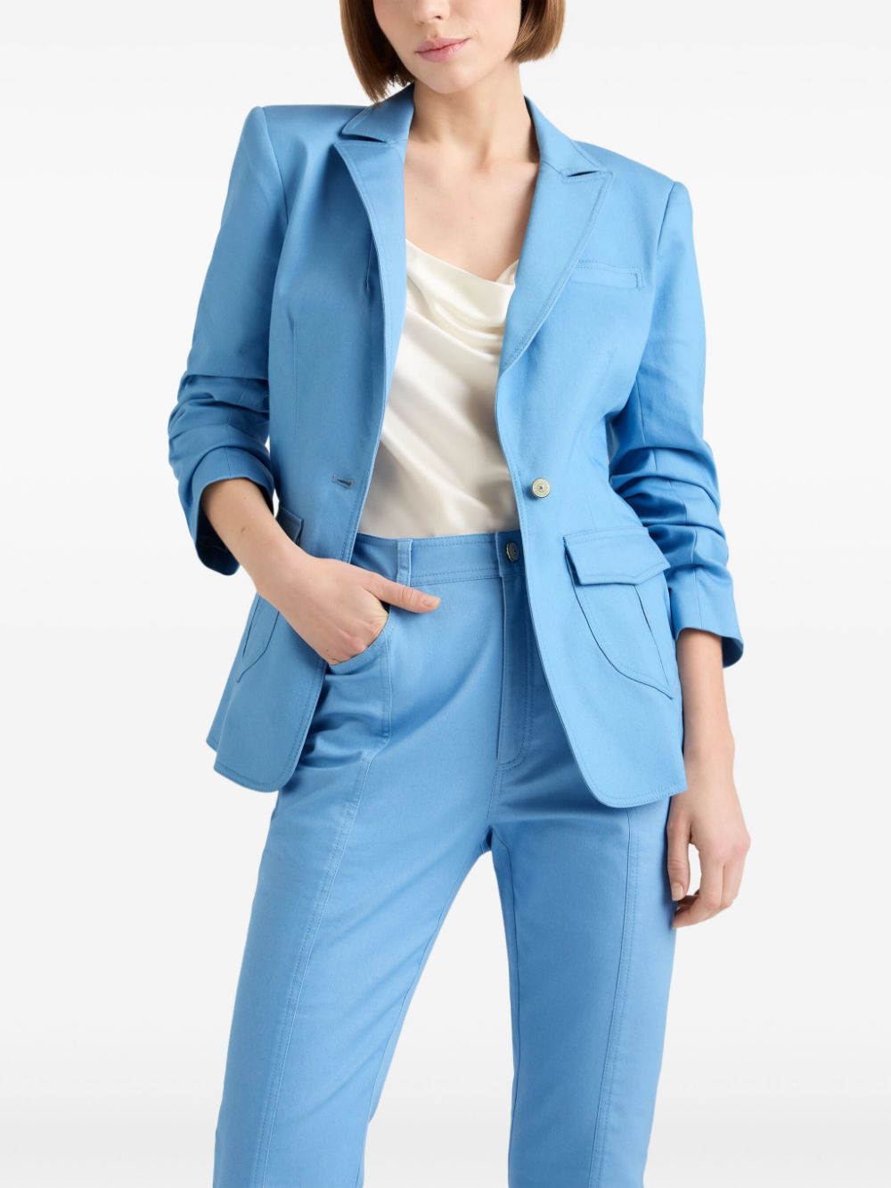 Shop Cinq À Sept Louisa Single-breasted Blazer In Blue