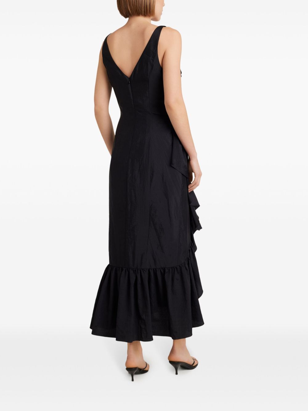 Shop Cinq À Sept Mimi Draped-detailing Dress In Black