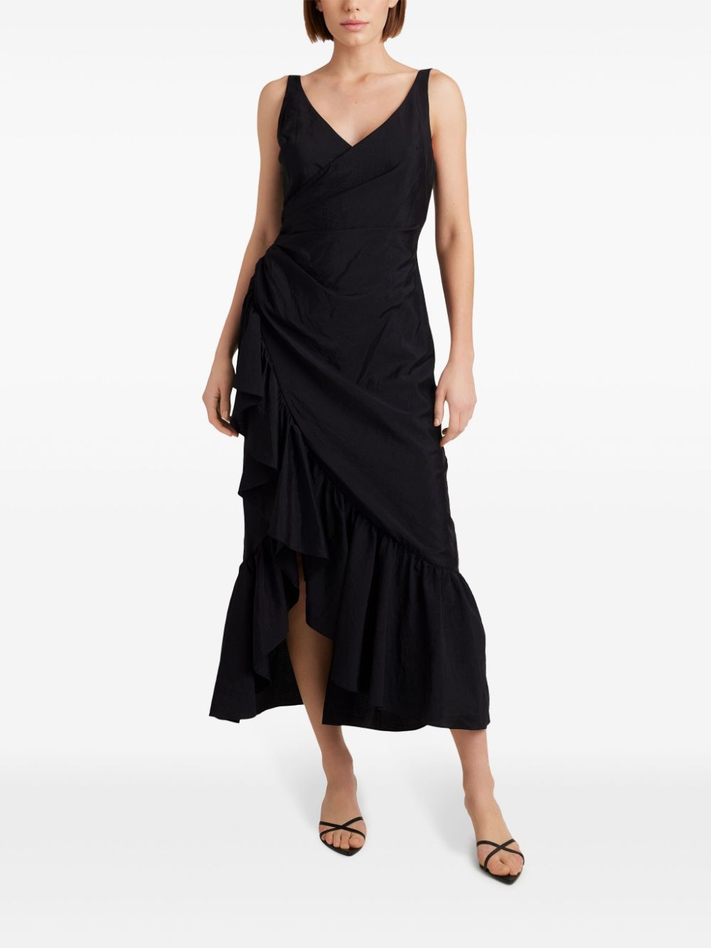 Shop Cinq À Sept Mimi Draped-detailing Dress In Black