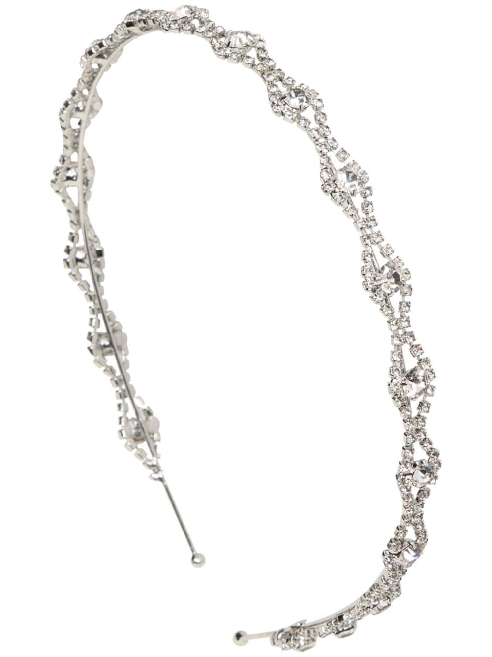 Shop Jennifer Behr Rosita Crystal-embellished Headband In Silver