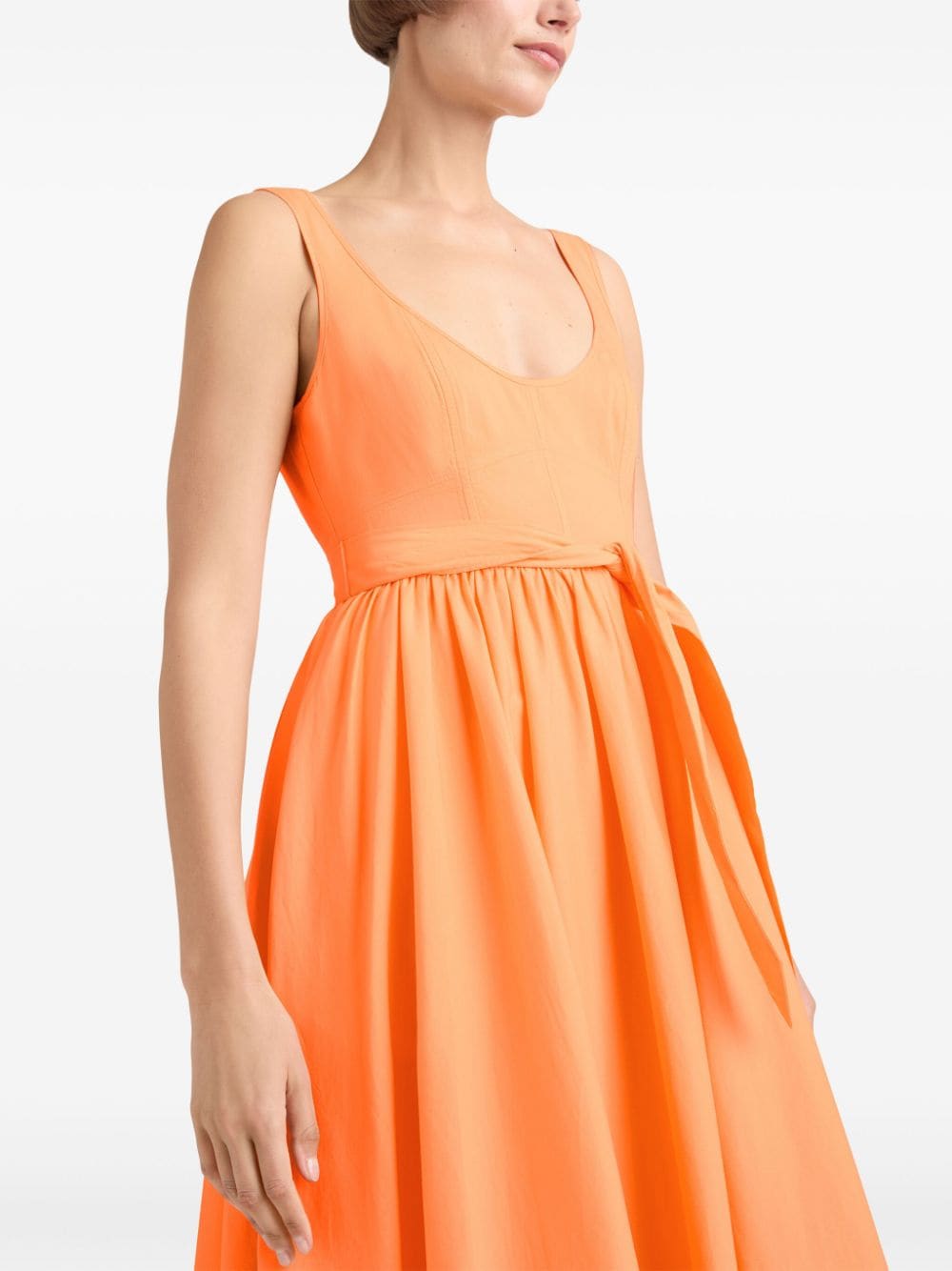 Shop Cinq À Sept Kilah Draped Midi Dress In Orange