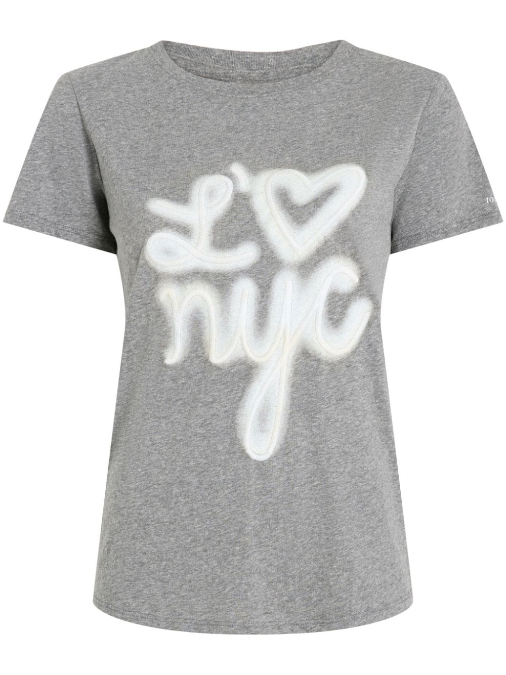 Shop Cinq À Sept Slogan-print Cotton T-shirt In Grey