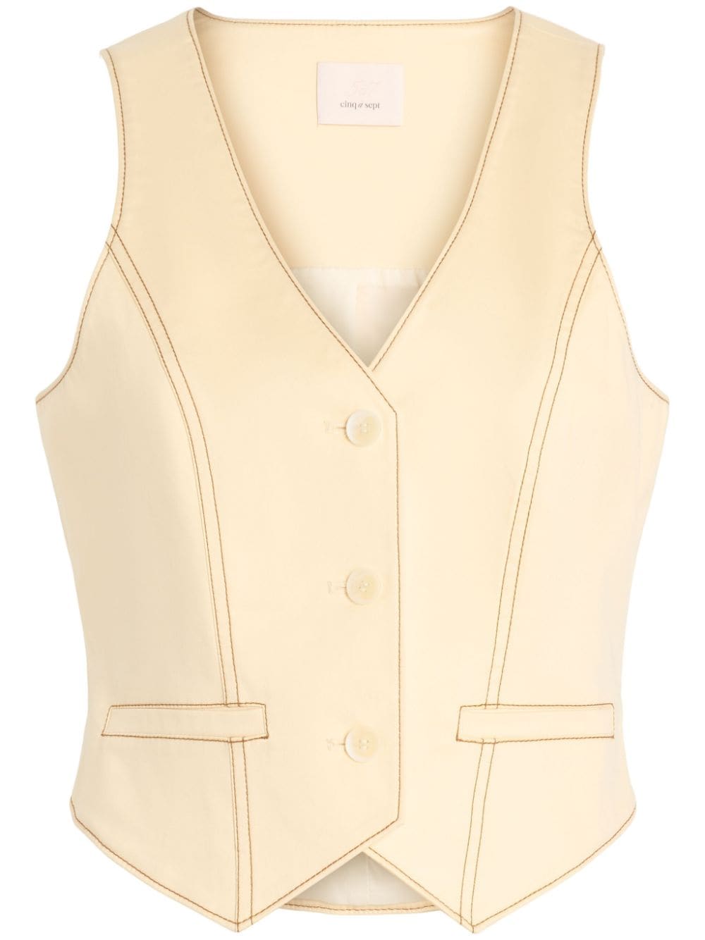 Lio cotton contrast-stitch vest
