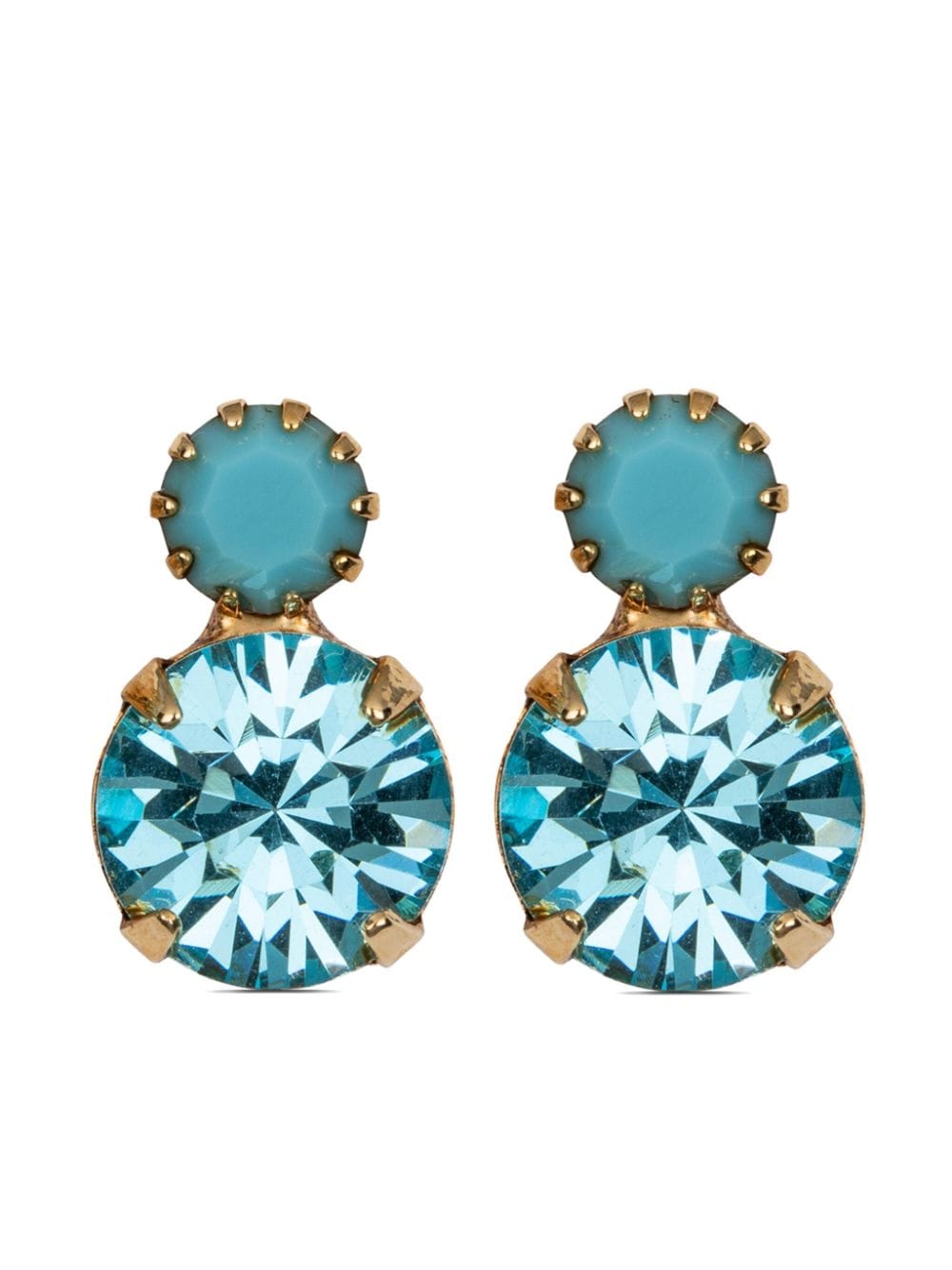 Jennifer Behr Mila Crystal Drop Earrings In Blue