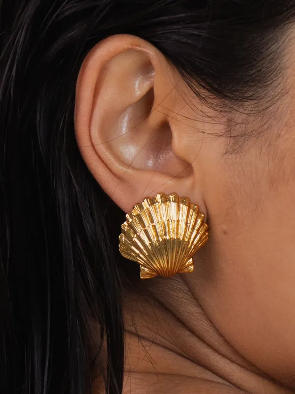 Jennifer Behr Mar シェル ピアス | ゴールドトーン | FARFETCH JP