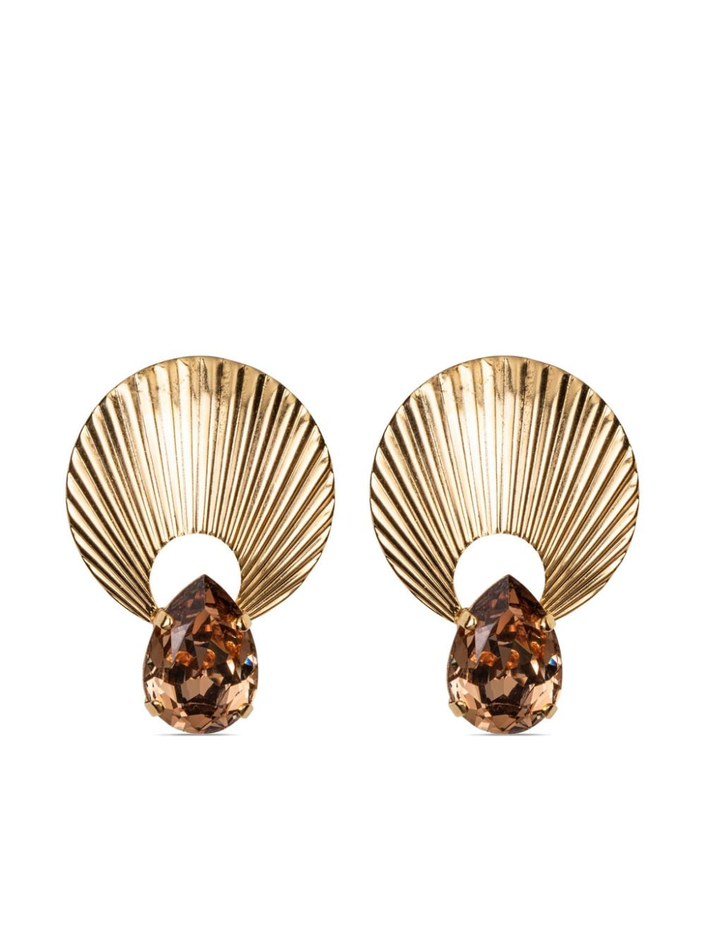 Jennifer Behr Luana Crystal-embellished Earrings In Gold