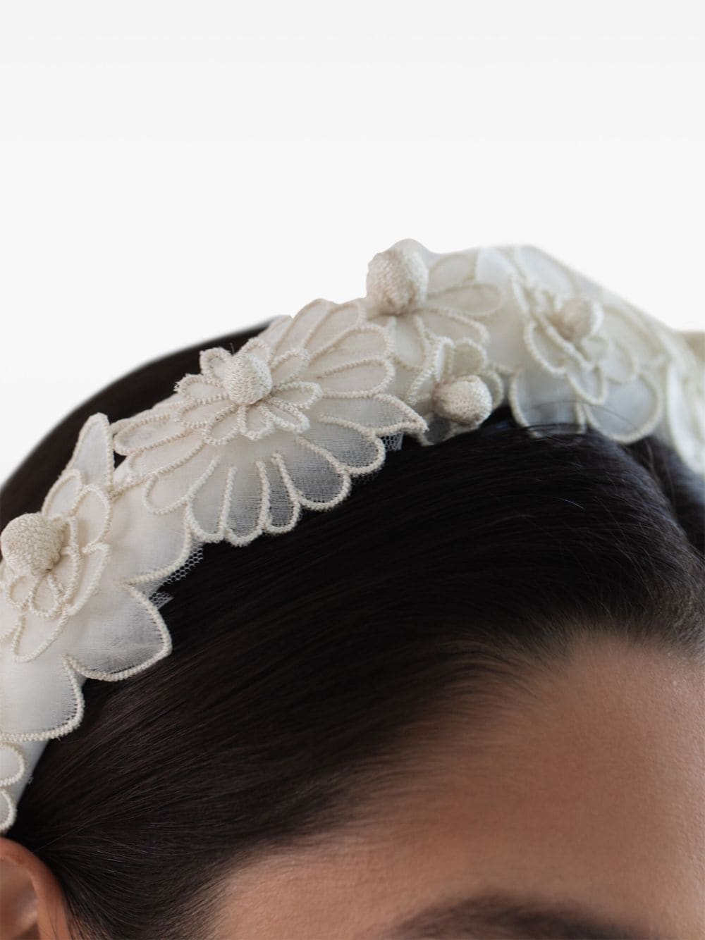 Shop Jennifer Behr Susanna Floral-appliquéd Headband In White