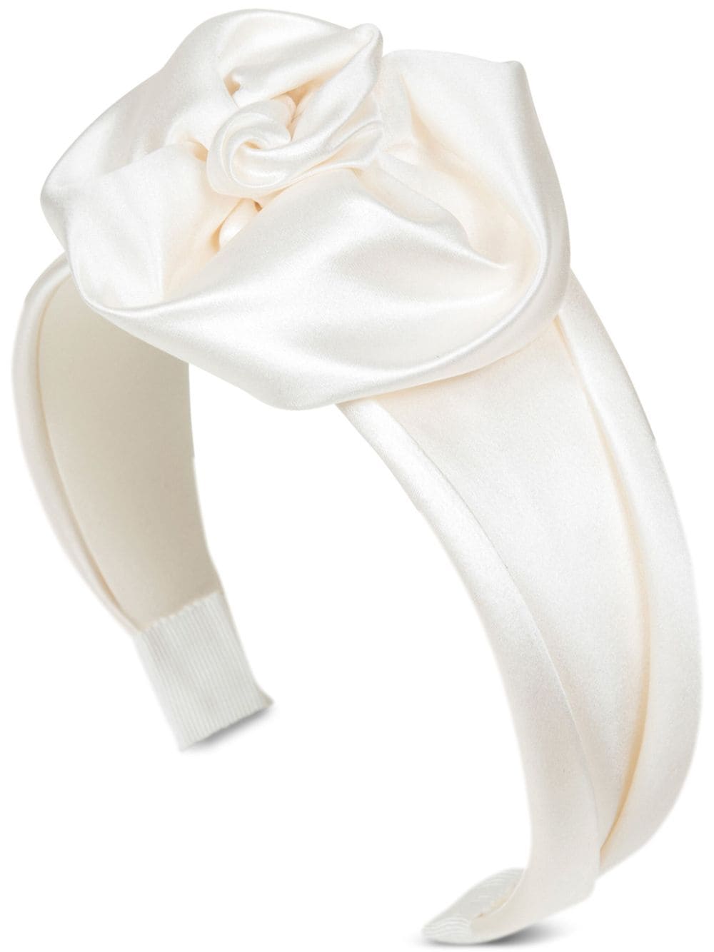 Jennifer Behr Rosalina floral-appliquéd silk headband - Bianco