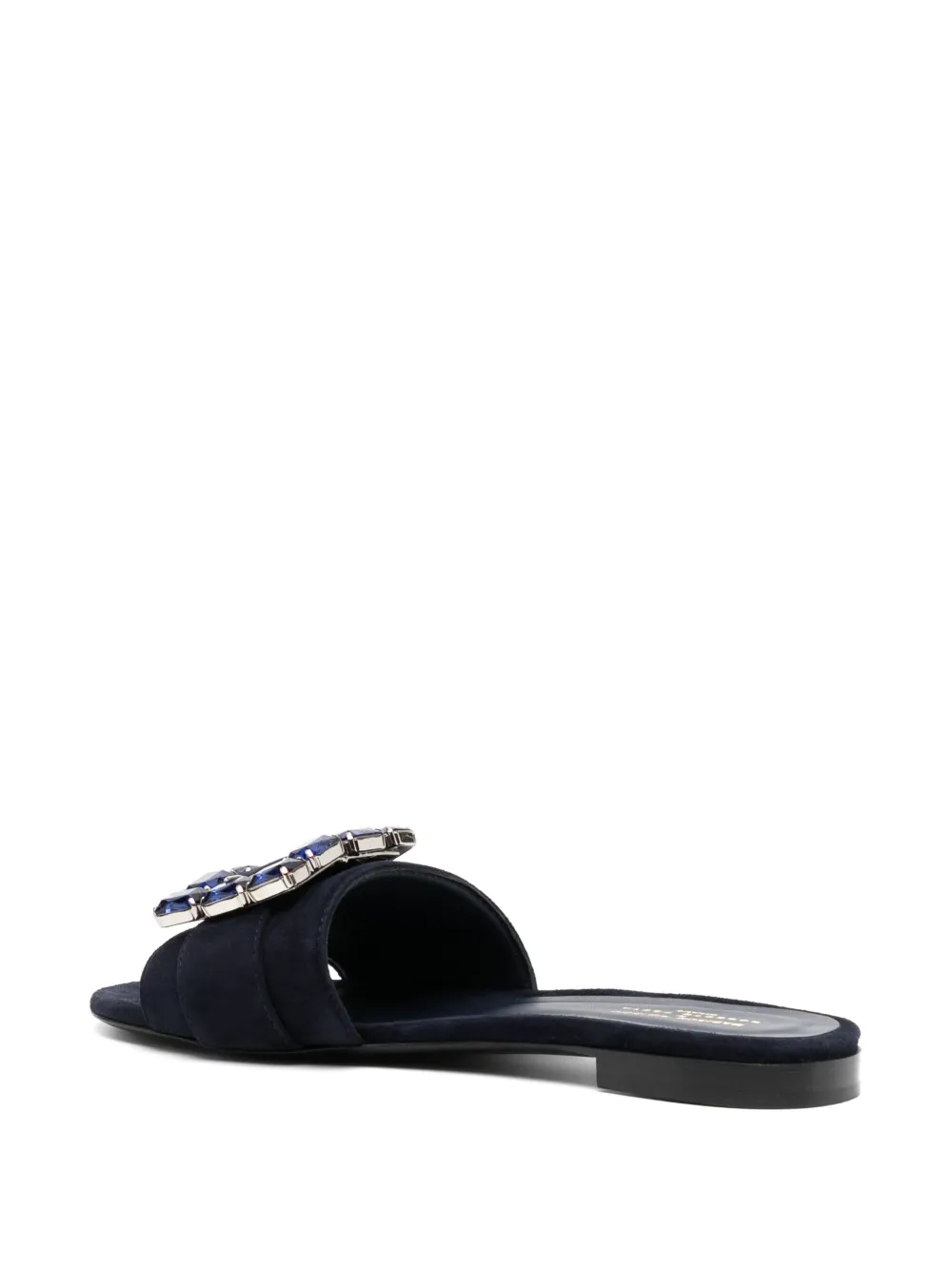 Shop Madison.maison Madison Maison Fade Jeweled Buckle Khaki Sandal In Blue