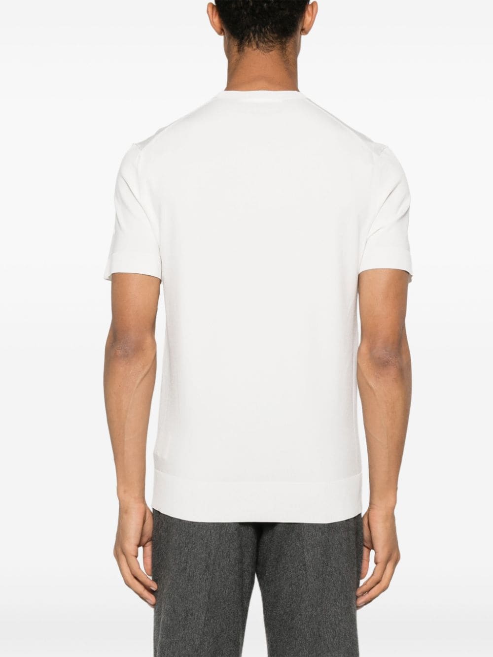 Shop Neil Barrett Short-sleeve Knitted T-shirt In White