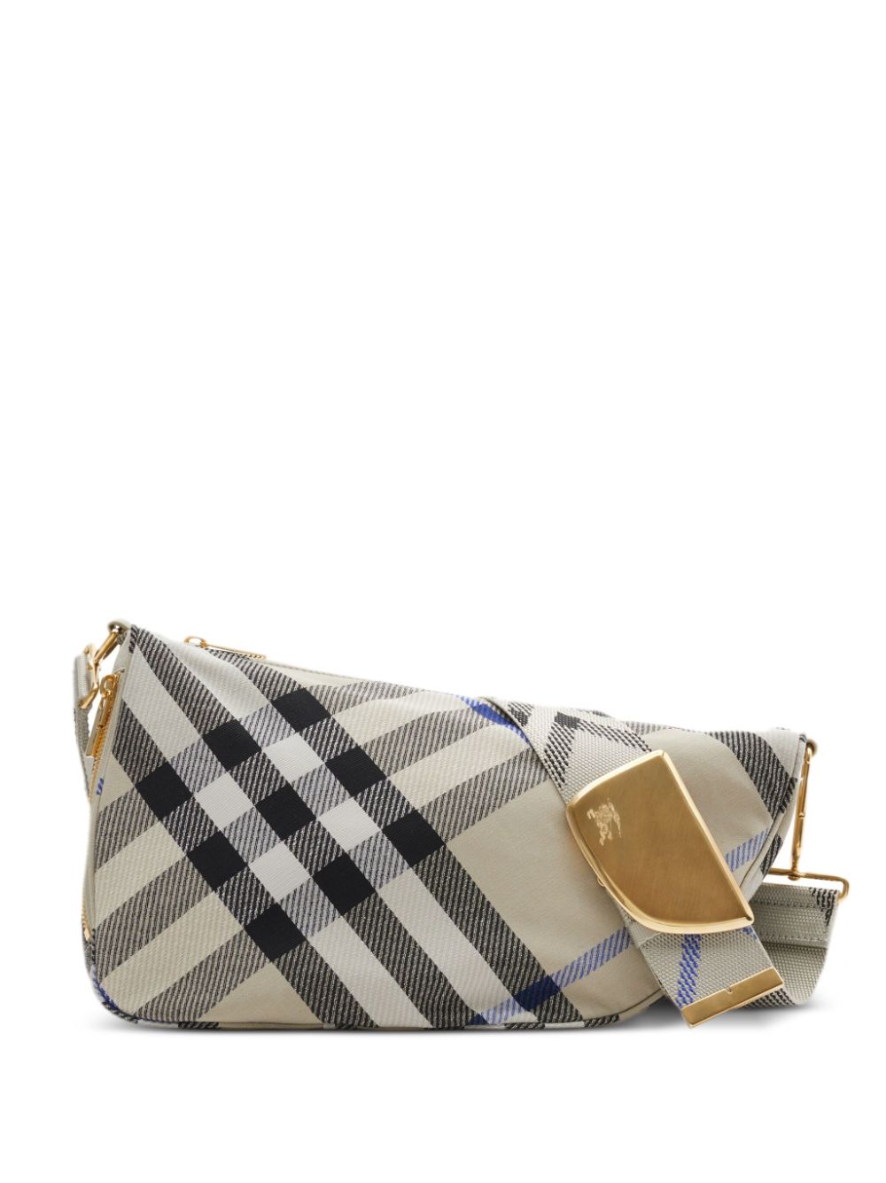 Burberry Medium Shield Checkered Shoulder Bag In Brown