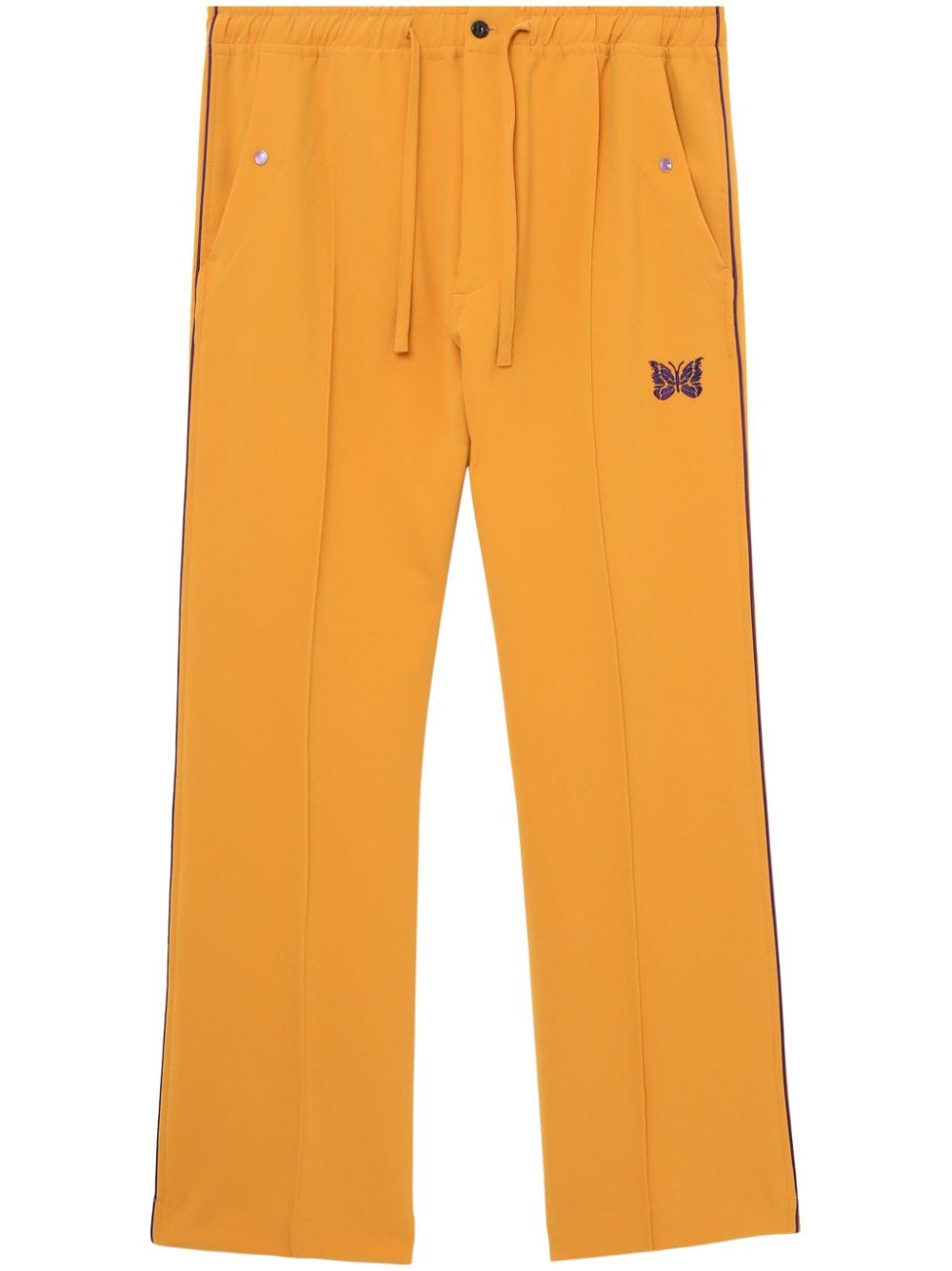 Needles Stripe-detail Elasticated-waist Track Pants In Yellow