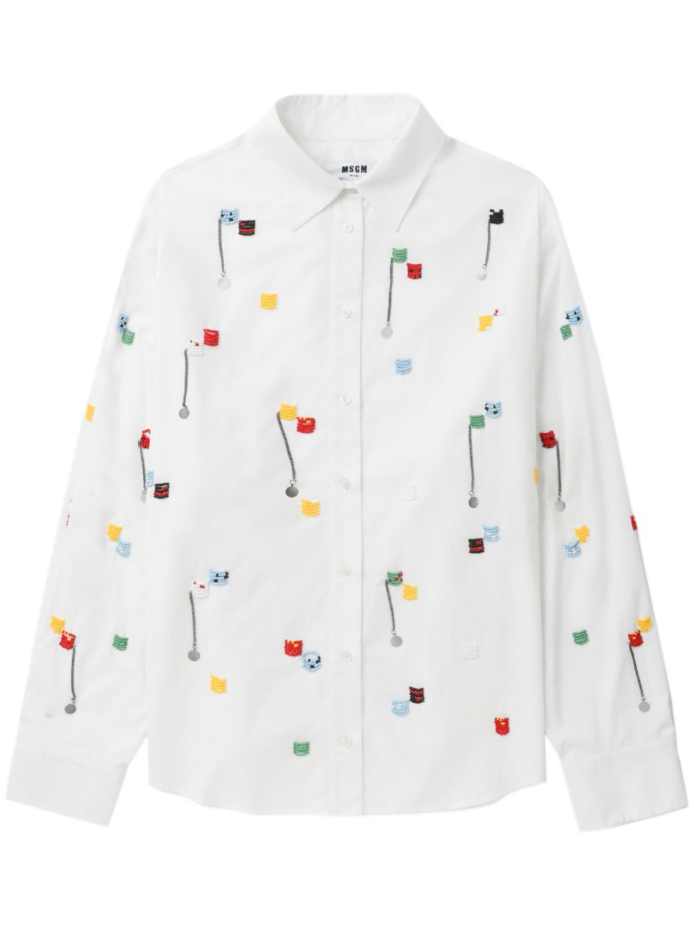 MSGM Katoenen blouse met borduurwerk Wit