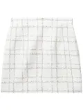 Alessandra Rich sequin-embellished tweed mini skirt - White