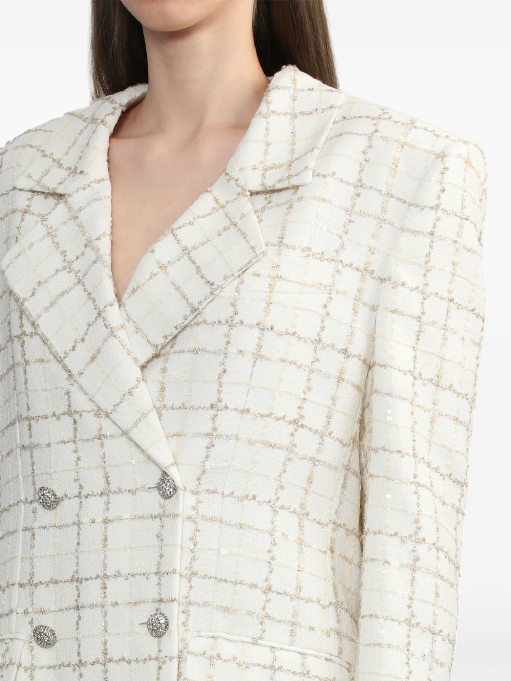 Alessandra Rich Blazer met dubbele rij knopen Wit