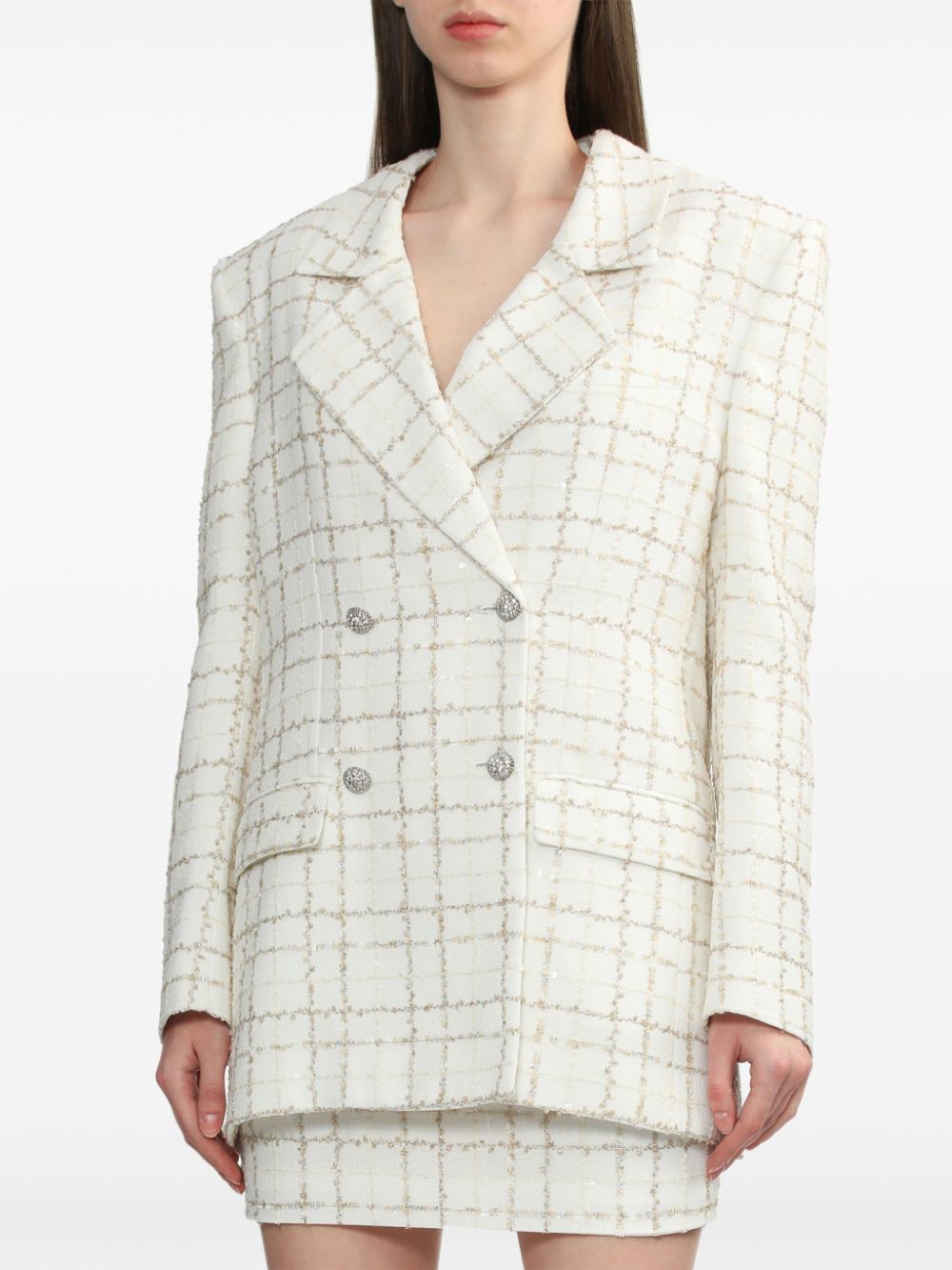 Alessandra Rich Blazer met dubbele rij knopen Wit