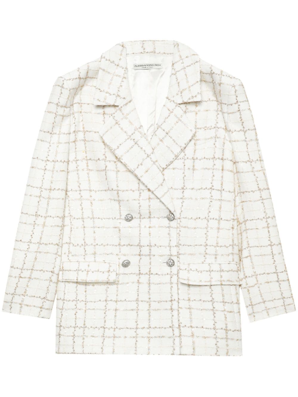 Alessandra Rich double-breasted tweed blazer Wit
