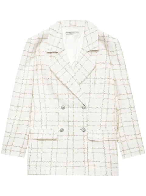 Alessandra Rich blazer de tweed con doble botonadura