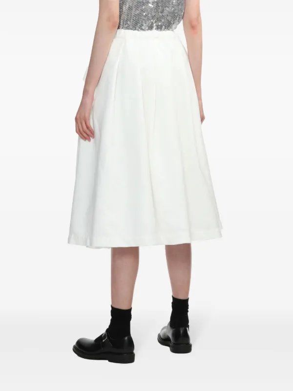 Black Comme Des Garçons ruffle-detail Pleated Midi Skirt