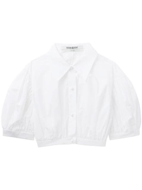 Kimhekim pointed-collar cotton cropped shirt 