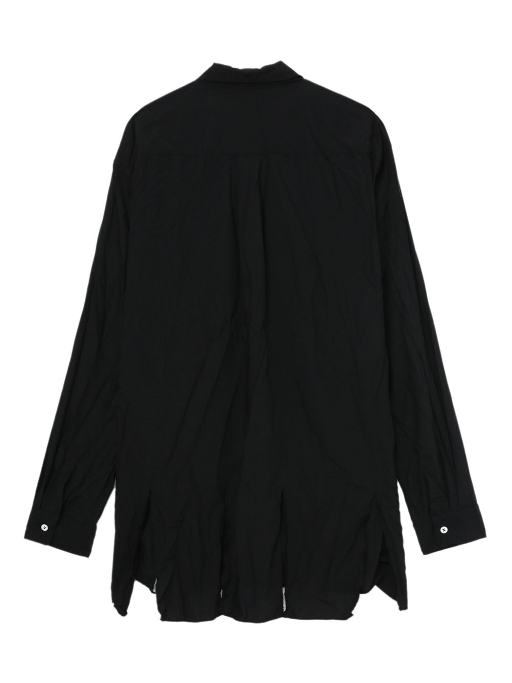 Black Comme Des Garcons frayed asymmetric-hem shirt Men