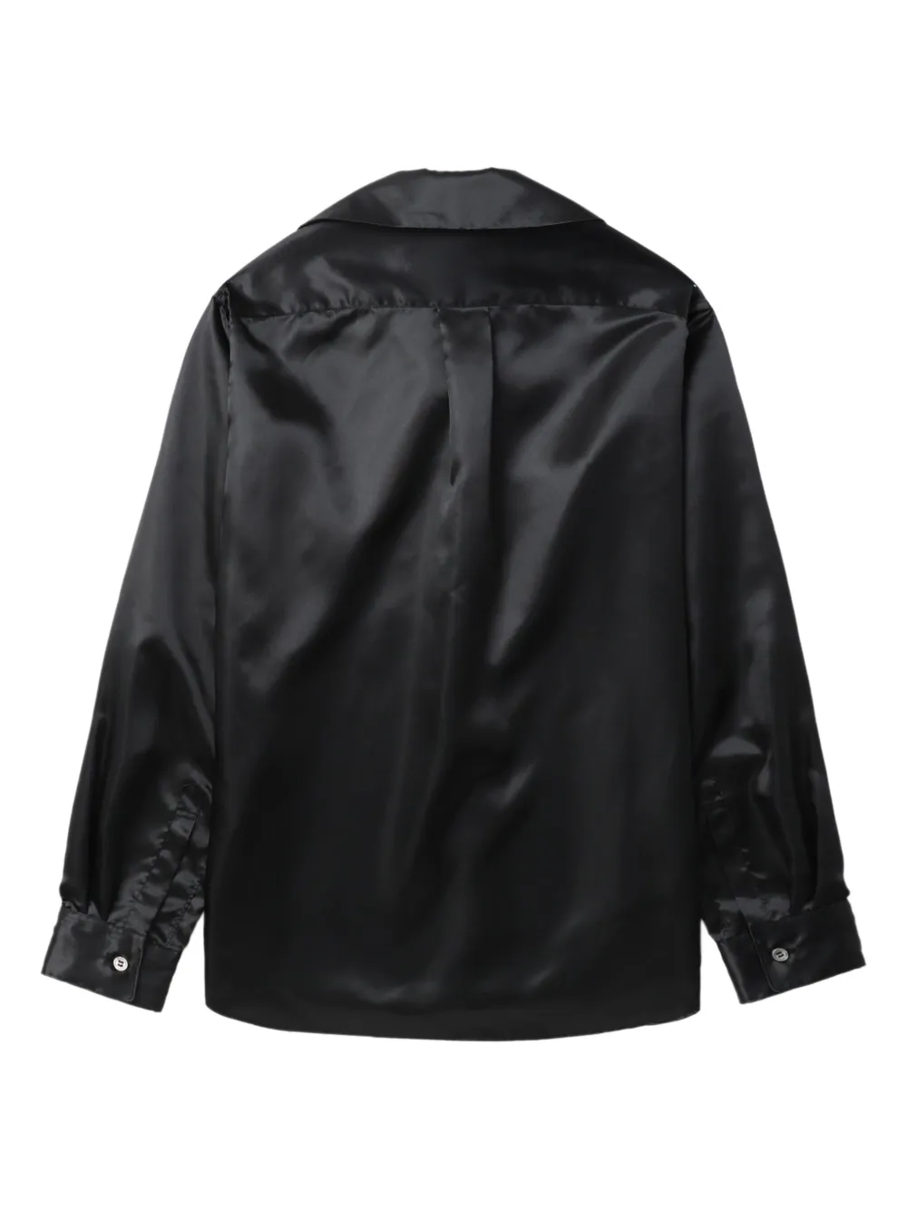 Black Comme Des Garcons rounded-collar satin shirt Men