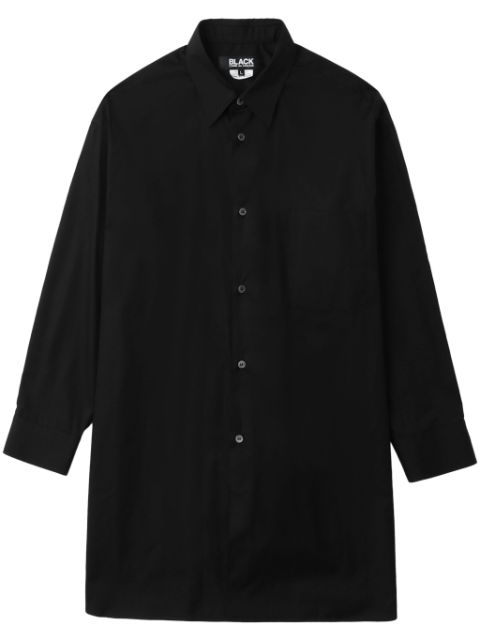 Black Comme Des Garçons chemise à ourlet plus long au dos