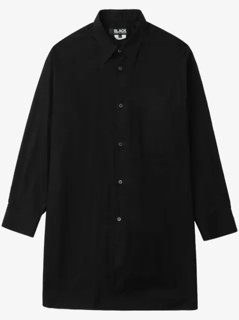 Black Comme Des Garçons high-low hem cotton shirt