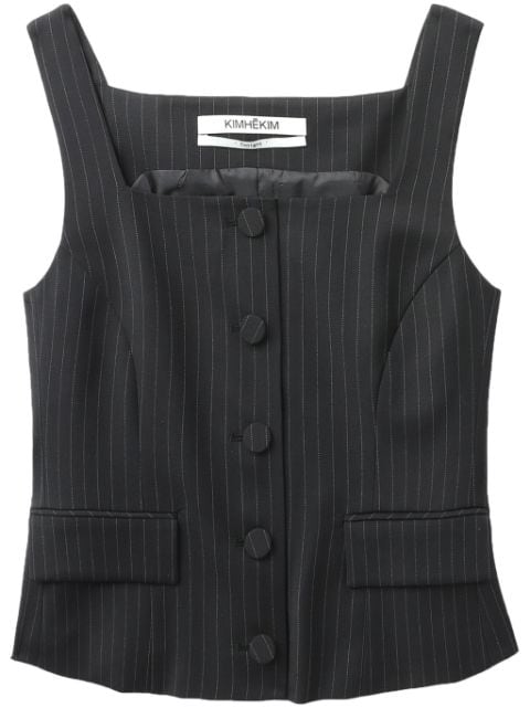 Kimhekim pinstripe-pattern corset-style top 