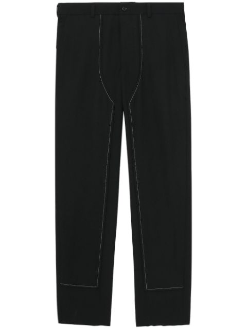 Black Comme Des Garçons decorative-stitching straight-leg trousers 