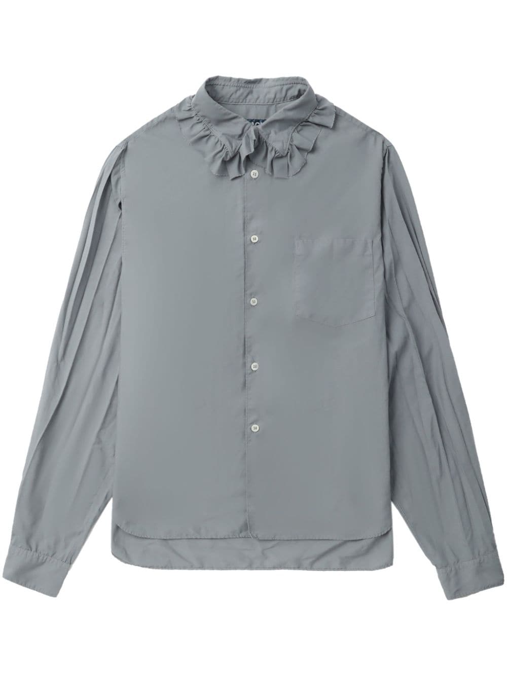 Black Comme Des Garçons Ruffle-collar Wide-sleeve Shirt In Grey