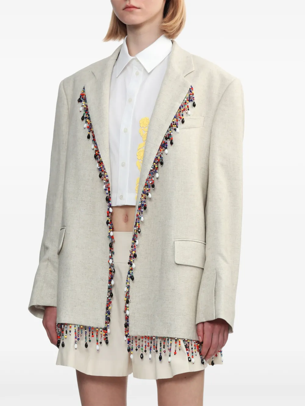 MSGM Blazer met dubbele rij knopen Beige