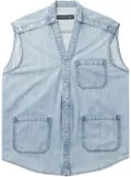 Y/Project patch pocket detailing denim vest - Blue