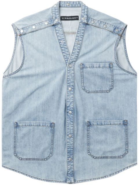 Y/Project patch pocket detailing denim vest