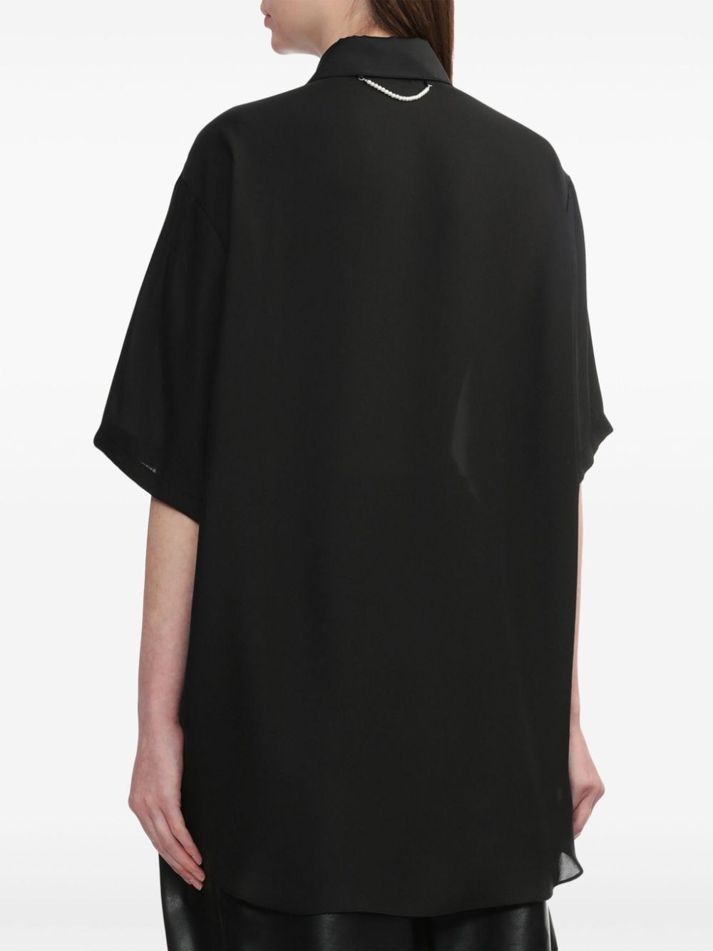 Shop Kimhēkim Drop-shoulder Button-up Shirt In Black