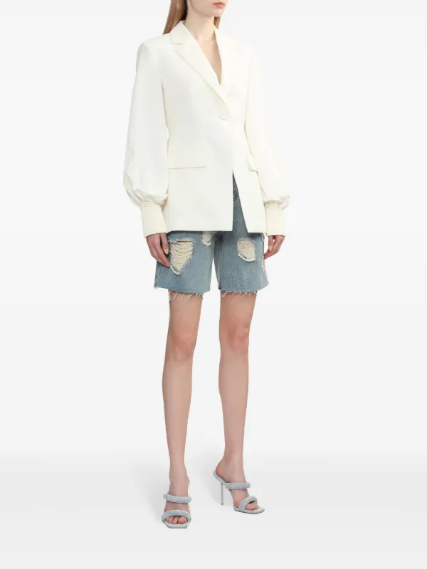 ☆THREE BUTTONS CORSET SINGLE JACKET/KIMHEKIM☆ Kimhekim single-button gathered-sleeve Jacket | White | FARFETCH