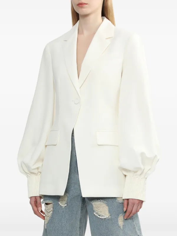 ☆THREE BUTTONS CORSET SINGLE JACKET/KIMHEKIM☆ Kimhekim single-button gathered-sleeve Jacket | White | FARFETCH