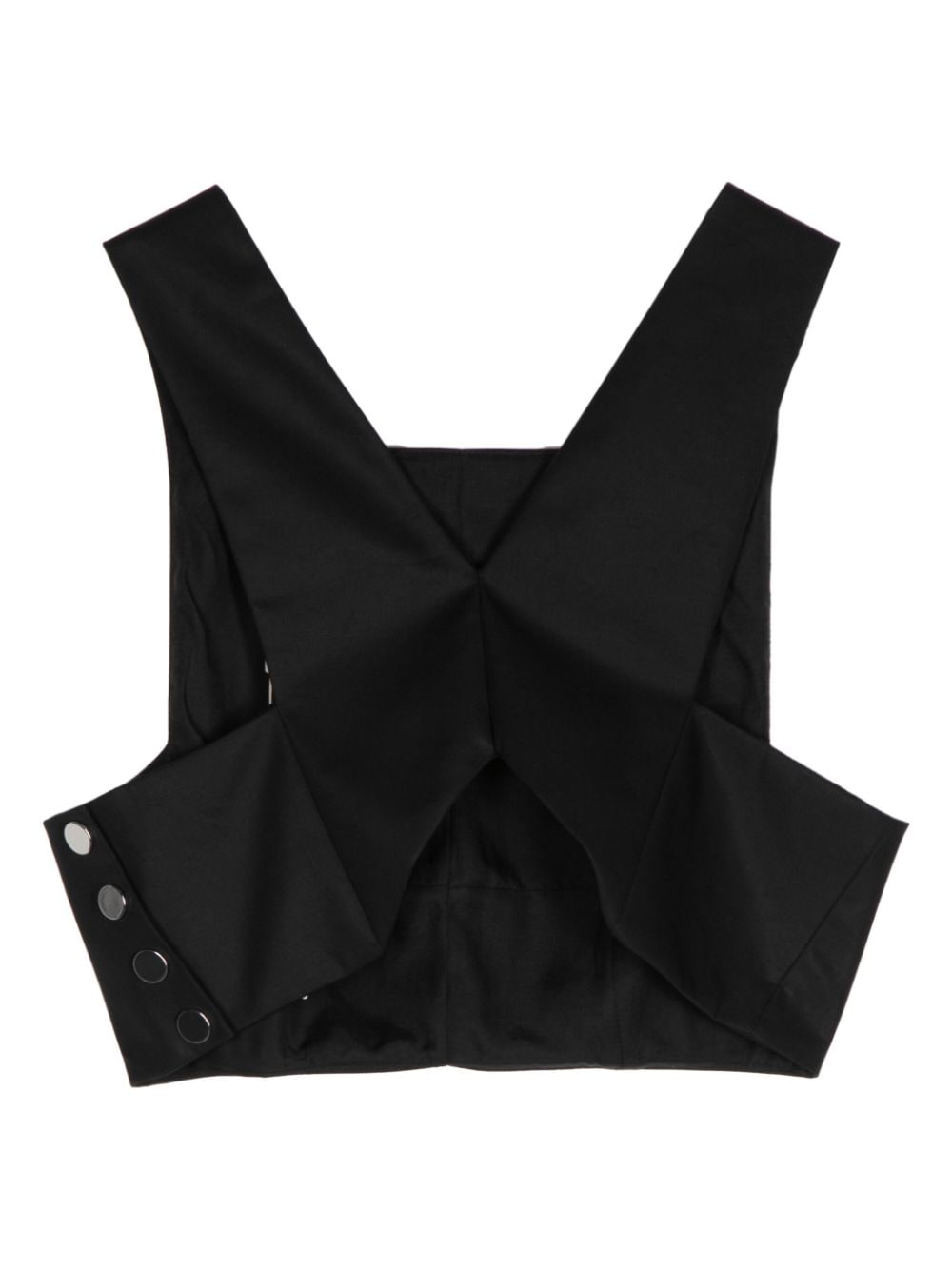 Shop Tibi Square-neck Cotton-blend Tank Top In Black