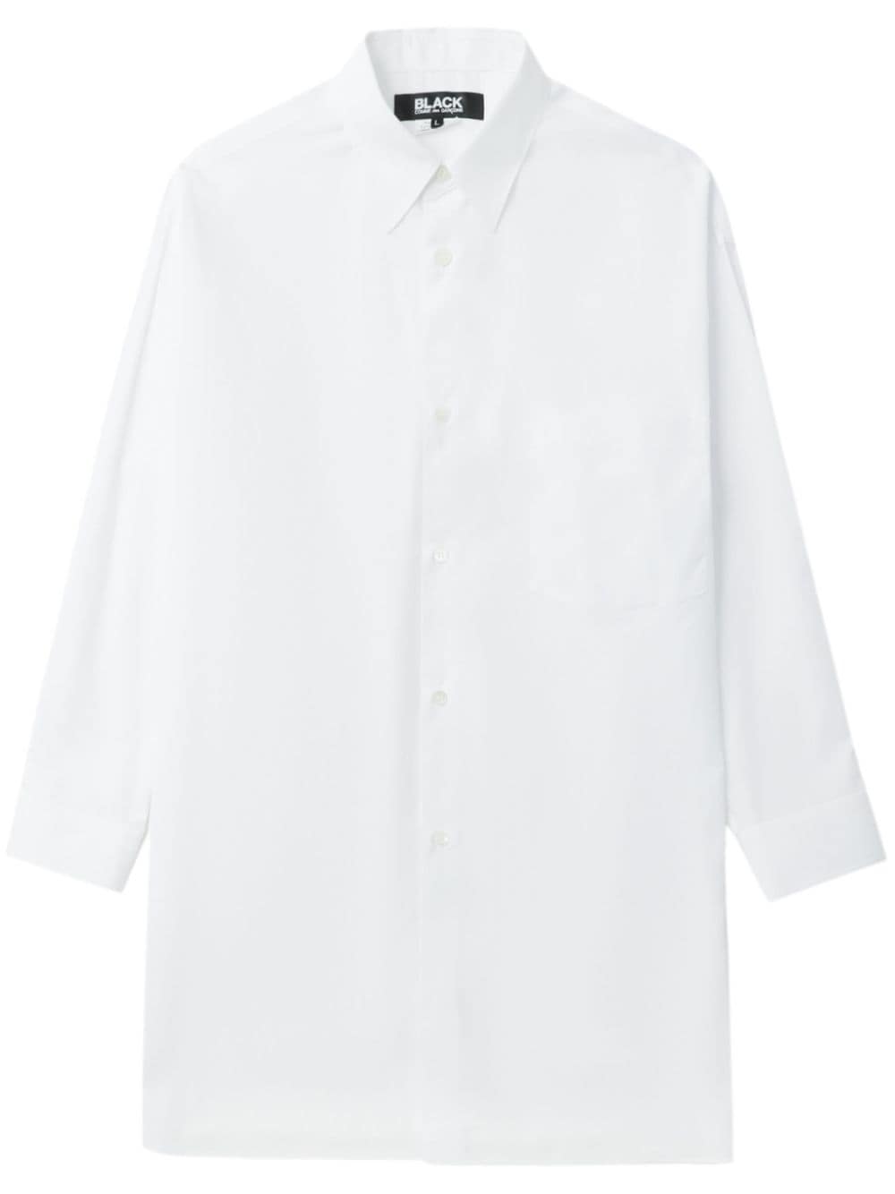 Black Comme Des Garçons Drop-shoulder Cotton Shirt In White